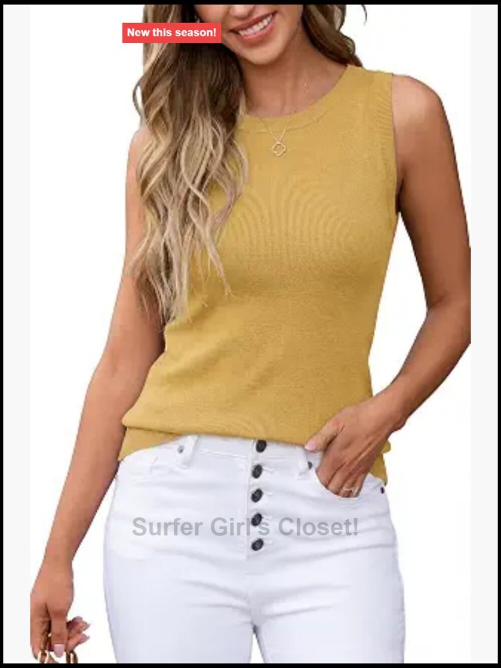 Wool Blend Sleeveless Tank Top Business Casual Crew Neck Stretchy Knit